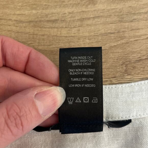 Ali Miles Linen Embroidered Button Back Roll Tab Sleeve Tunic Top Size Medium - Picture 5 of 7